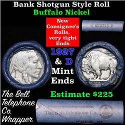Buffalo Nickel Shotgun Roll in Old Bank Style 'Bell Telephone'  Wrapper 1927 & d Mint Ends