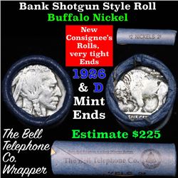 Buffalo Nickel Shotgun Roll in Old Bank Style 'Bell Telephone'  Wrapper 1926 & d Mint Ends