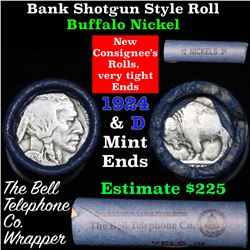 Buffalo Nickel Shotgun Roll in Old Bank Style 'Bell Telephone'  Wrapper 1924 & d Mint Ends