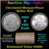 ***Auction Highlight*** Full Morgan/Peace silver dollar $1 roll $20 , 1881 & 1900 ends (fc)