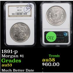 NGC 1891-p Morgan Dollar $1 Graded au53 By NGC