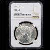 Image 2 : NGC 1923-p Peace Dollar $1 Graded ms63 By NGC