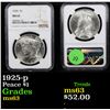 Image 1 : NGC 1925-p Peace Dollar $1 Graded ms63 By NGC