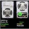 Image 1 : NGC 1923-p Peace Dollar $1 Graded ms64 By NGC