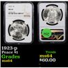 Image 1 : NGC 1923-p Peace Dollar $1 Graded ms64 By NGC