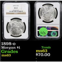 NGC 1898-o Morgan Dollar $1 Graded ms63 By NGC