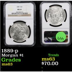 NGC 1889-p Morgan Dollar $1 Graded ms63 By NGC