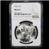Image 2 : NGC 1923-p Peace Dollar $1 Graded ms64+ By NGC