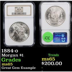 NGC 1884-o Morgan Dollar $1 Graded ms65 By NGC