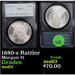PCGS 1880-s Rattler Morgan Dollar $1 Graded ms63 By PCGS