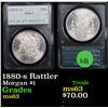 Image 1 : PCGS 1880-s Rattler Morgan Dollar $1 Graded ms63 By PCGS
