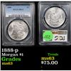 Image 1 : PCGS 1888-p Morgan Dollar $1 Graded ms63 By PCGS