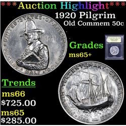 ***Auction Highlight*** 1920 Pilgrim Old Commem Half Dollar 50c Graded GEM+ Unc By USCG (fc)