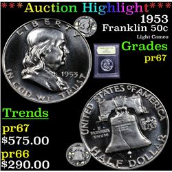 ***Auction Highlight*** 1953 Franklin Half Dollar 50c Graded GEM++ Proof By USCG (fc)
