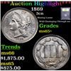 Image 1 : ***Auction Highlight*** 1869 Three Cent Copper Nickel 3cn Graded GEM+ Unc By USCG (fc)