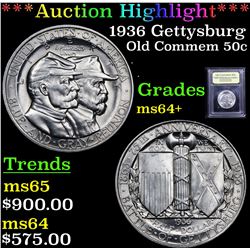 ***Auction Highlight*** 1936 Gettysburg Old Commem Half Dollar 50c Graded Choice+ Unc By USCG (fc)