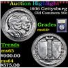 Image 1 : ***Auction Highlight*** 1936 Gettysburg Old Commem Half Dollar 50c Graded Choice+ Unc By USCG (fc)