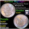 Image 1 : ***Auction Highlight*** 1887-p Rainbow Toned Morgan Dollar $1 Graded GEM++ Unc By USCG (fc)