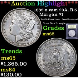 ***Auction Highlight*** 1882-o vam 23A, R-5 Morgan Dollar $1 Graded GEM Unc By USCG (fc)