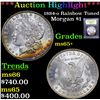 Image 1 : ***Auction Highlight*** 1884-o Rainbow Toned Morgan Dollar $1 Graded GEM+ Unc By USCG (fc)