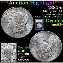 ***Auction Highlight*** 1885-s Morgan Dollar $1 Graded Select+ Unc By USCG (fc)