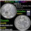 Image 1 : ***Auction Highlight*** 1864-s Seated Liberty Dime 10c Graded GEM+ Unc By USCG (fc)