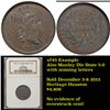 Image 9 : *Highlight Of Entire Auction* 1797 Plain Edge Liberty Cap 1 above 1 C-1, 1/2c Graded xf details USCG
