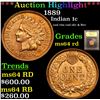 Image 1 : ***Auction Highlight*** 1889 Indian Cent 1c Graded Choice Unc RD By USCG (fc)