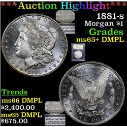 ***Auction Highlight*** 1881-s Morgan Dollar $1 Graded GEM+ DMPL By USCG (fc)