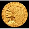 Image 2 : ***Auction Highlight*** 1925-d Gold Indian Quarter Eagle $2 1/2 Graded Select+ Unc By USCG (fc)