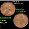 Image 1 : 1918-p Lincoln Cent 1c Grades Unc Details