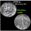 Image 1 : 1938-p Mercury Dime 10c Grades Choice AU/BU Slider+