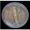 Image 3 : 1919-p Rainbow Toned Mercury Dime 10c Grades xf