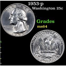 1953-p Washington Quarter 25c Grades Choice Unc