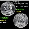 Image 1 : 1954-d Washington Quarter 25c Grades Choice+ Unc