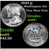 Image 1 : 1942-p Washington Quarter 25c Grades Choice+ Unc