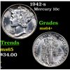 Image 1 : 1942-s Mercury Dime 10c Grades Choice+ Unc