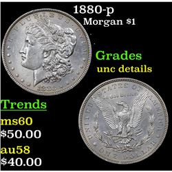 1880-p Morgan Dollar $1 Grades Unc Details