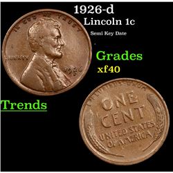 1926-s Lincoln Cent 1c Grades xf