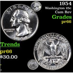1954 Washington Quarter 25c Grades GEM+ Proof