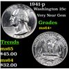 Image 1 : 1941-p Washington Quarter 25c Grades Choice+ Unc