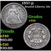 Image 1 : 1857-p Seated Liberty Dime 10c Grades vf++