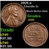 Image 1 : 1921-s Lincoln Cent 1c Grades xf