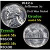 Image 1 : 1942-s Jefferson Nickel 5c Grades Choice Unc 5fs