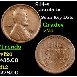 1914-s Lincoln Cent 1c Grades vf, very fine