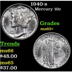 1940-s Mercury Dime 10c Grades GEM+ Unc