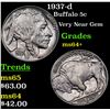Image 1 : 1937-d Buffalo Nickel 5c Grades Choice+ Unc