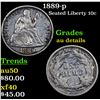Image 1 : 1889-p Seated Liberty Dime 10c Grades AU Details