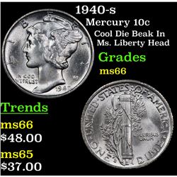 1940-s Mercury Dime 10c Grades GEM+ Unc