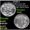 Image 1 : 1940-s Mercury Dime 10c Grades GEM+ Unc